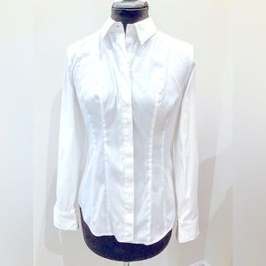 WHBM White Tailored Blouse Size 6
